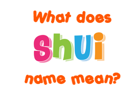 Meaning of Shui Name
