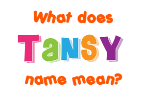 Meaning of Tansy Name