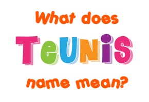 Meaning of Teunis Name