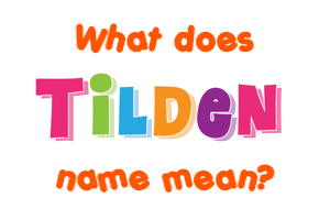 Meaning of Tilden Name