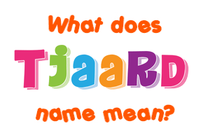 Meaning of Tjaard Name