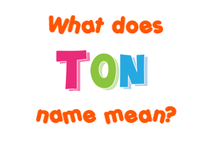 Meaning of Ton Name