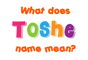 Meaning of Toshe Name