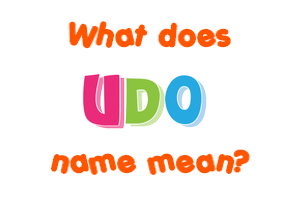 Meaning of Udo Name