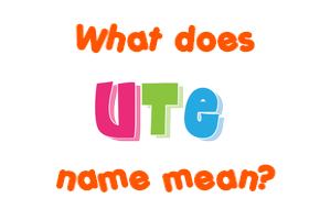 Meaning of Ute Name