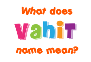 Meaning of Vahit Name
