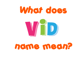 Meaning of Vid Name