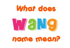 Meaning of Wang Name