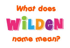 Meaning of Wilden Name