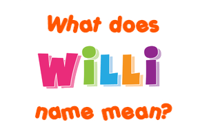 Meaning of Willi Name