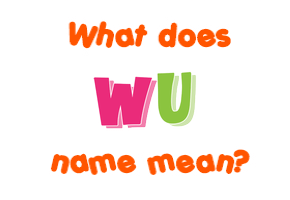 Meaning of Wu Name