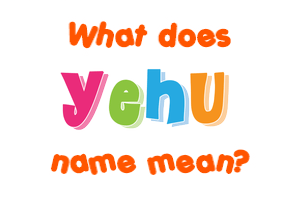 Meaning of Yehu Name