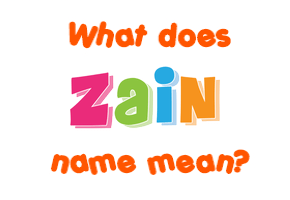 Meaning of Zain Name