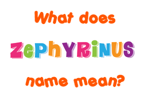 Meaning of Zephyrinus Name