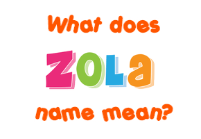 Meaning of Zola Name