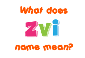 Meaning of Zvi Name